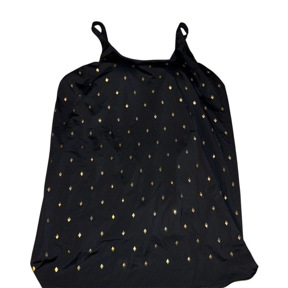 Swimsuits for All Women's 24 Black Gold Studded One Piece‎ Swimsuit